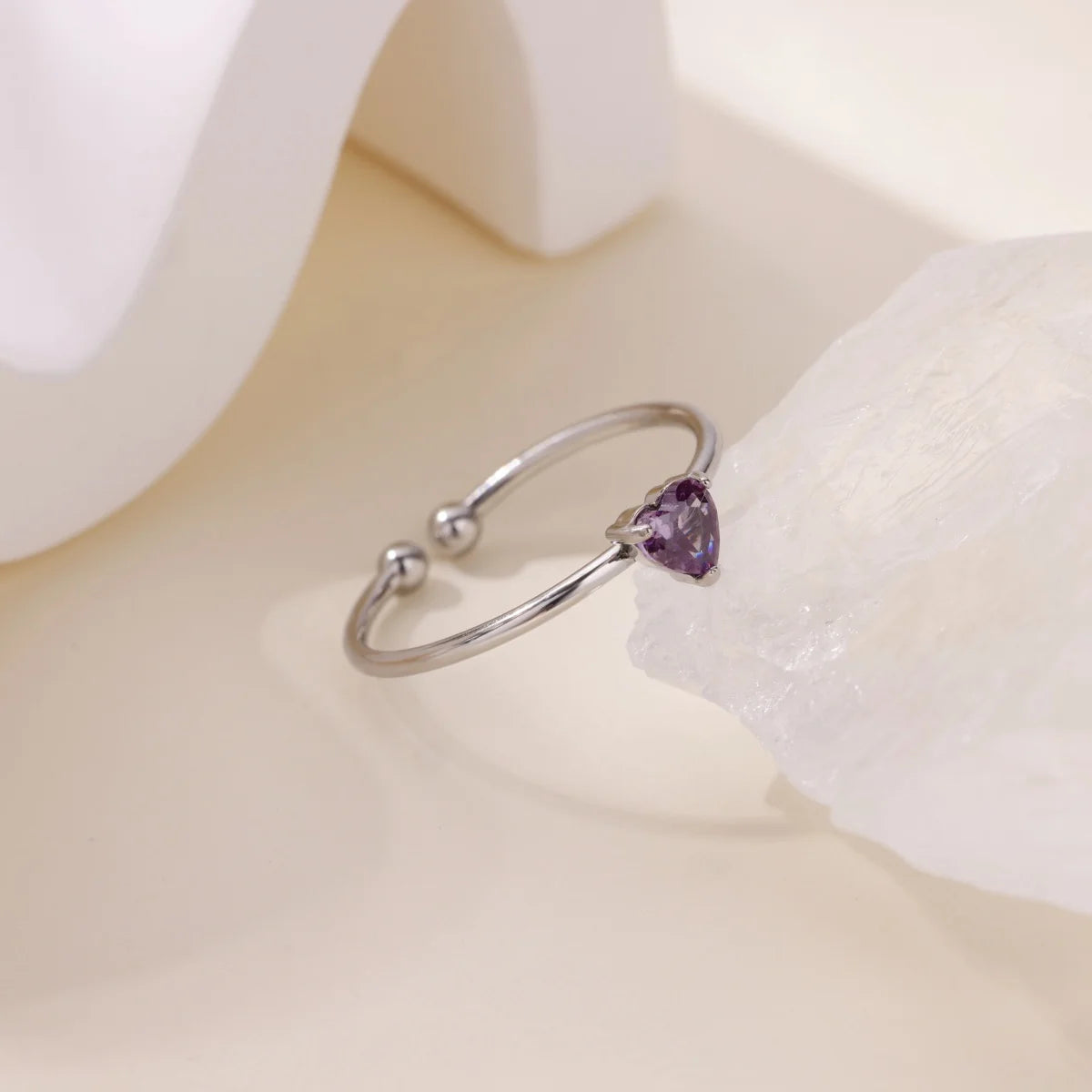 2025 Geburt Bunte Zirkonia Herz Öffnungsringe für Frauen Mode Zierliche Edelstahl Prinzessin Ring Schmuck Hochzeit Geschenk