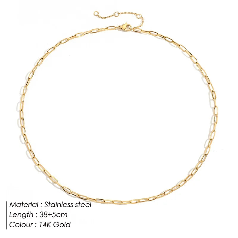 SUNIBI 316L Edelstahl Halskette für Damen Goldfarbene Statement Choker Halsketten Verblassen nicht Schmuck Großhandel