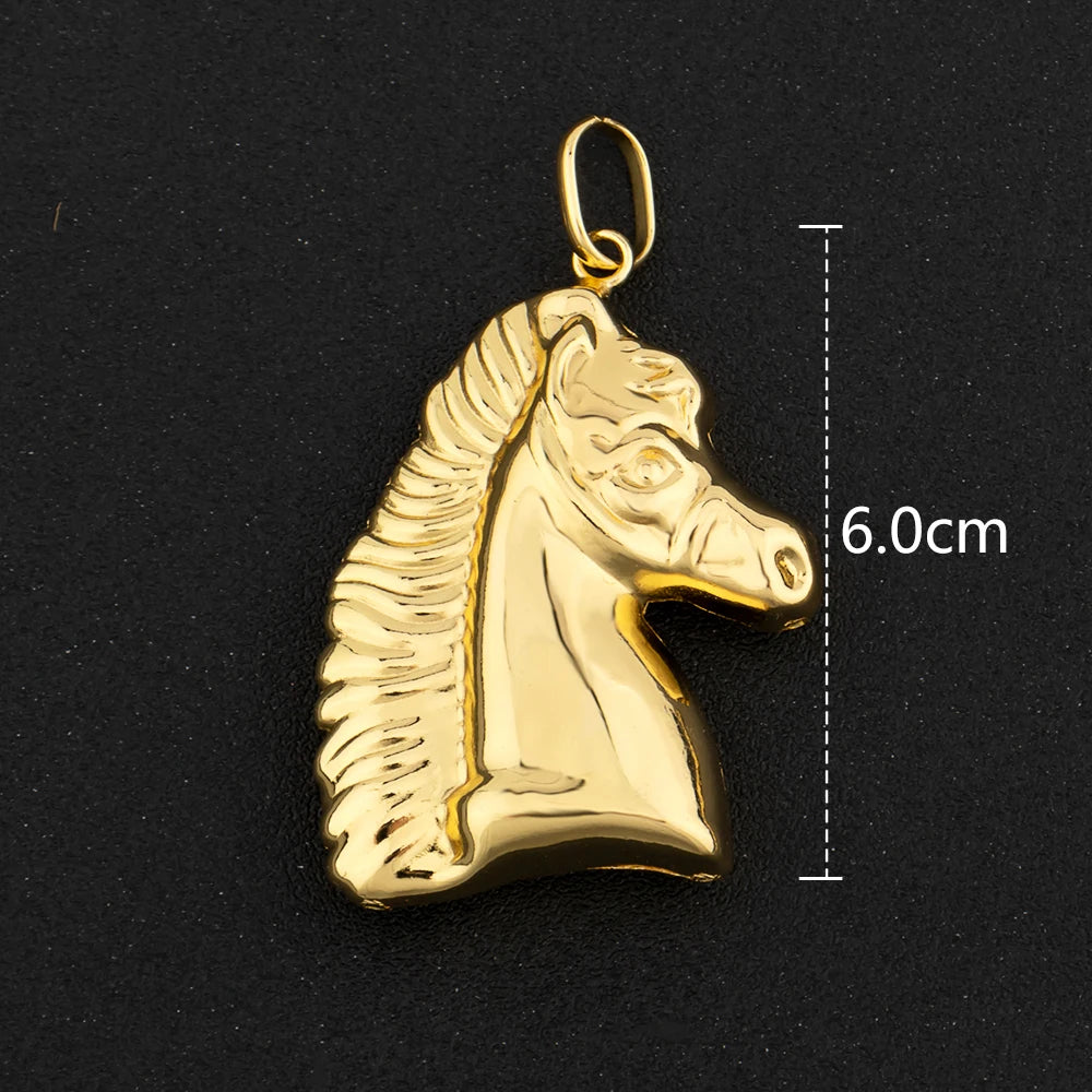 Gold Color Hip Hop Personality Pendant African Map Mermaid Dollar Euro Shape Pendant Party Jewelry Birthday Gifts