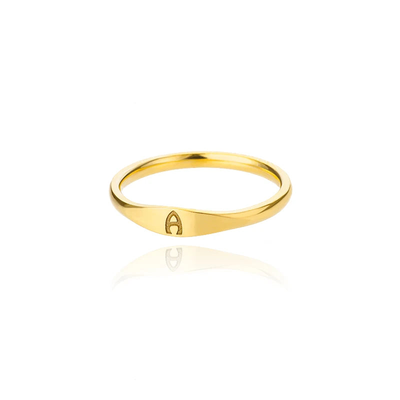 Kleine Initialen-Ringe für Damen, Edelstahl, goldfarben, ästhetischer Fingerring, modischer Hochzeitsschmuck, Geschenk Anillos 2023