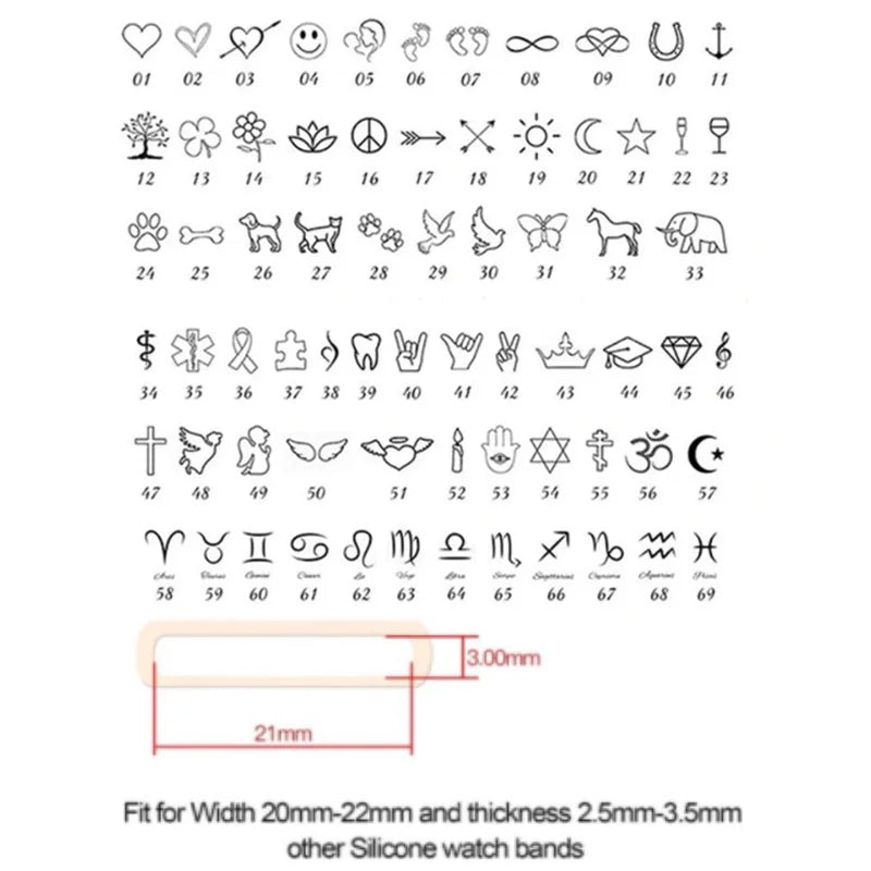 Edelstahl-Uhrenringschlaufe für Apple Watch, individueller Namens-Uhrenanhänger, Band-Charm mit dekorativem personalisiertem Buchstaben-Schmuck