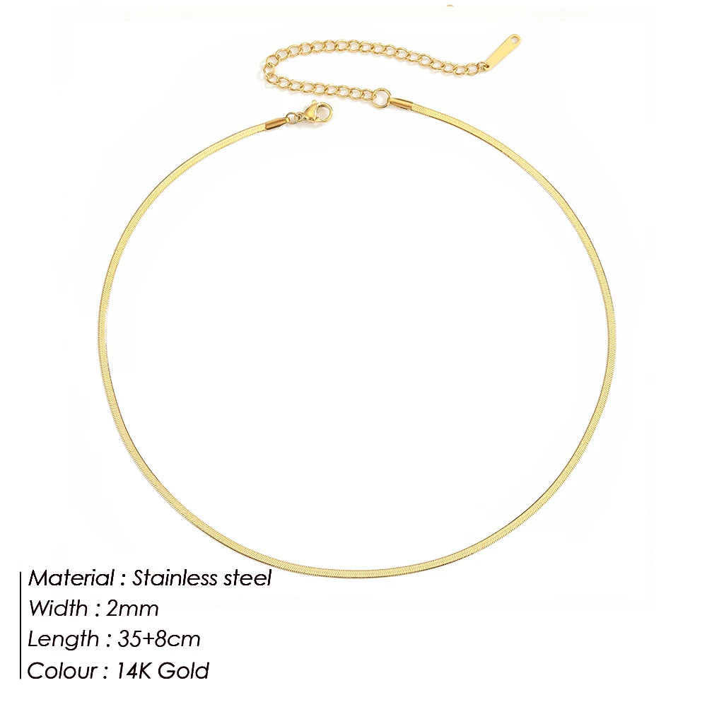SUNIBI 316L Edelstahl Halskette für Damen Goldfarbene Statement Choker Halsketten Verblassen nicht Schmuck Großhandel
