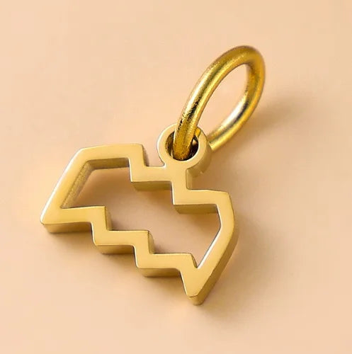 10PCS Stainless Steel Star Zodiac Sign 12 Constellation Pendant Accessories for Necklace Women Man Jewelry Gifts Wholesale