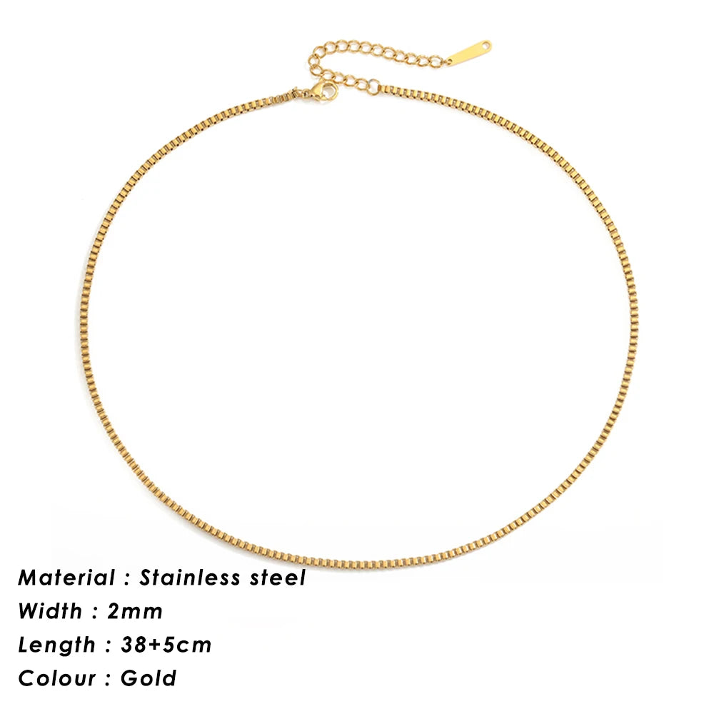 SUNIBI 316L Edelstahl Halskette für Damen Goldfarbene Statement Choker Halsketten Verblassen nicht Schmuck Großhandel
