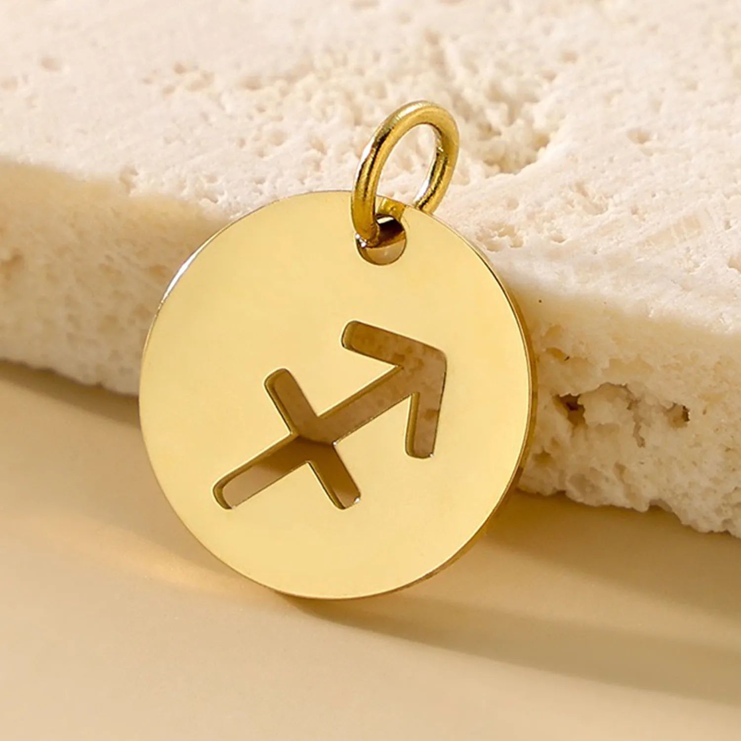 SUNIBI DIY Edelstahl-Scheibenkomponenten 12 Sternzeichen-Anhänger für handgemachte Schmuckherstellung Designer Vergoldete Anhänger für Armband