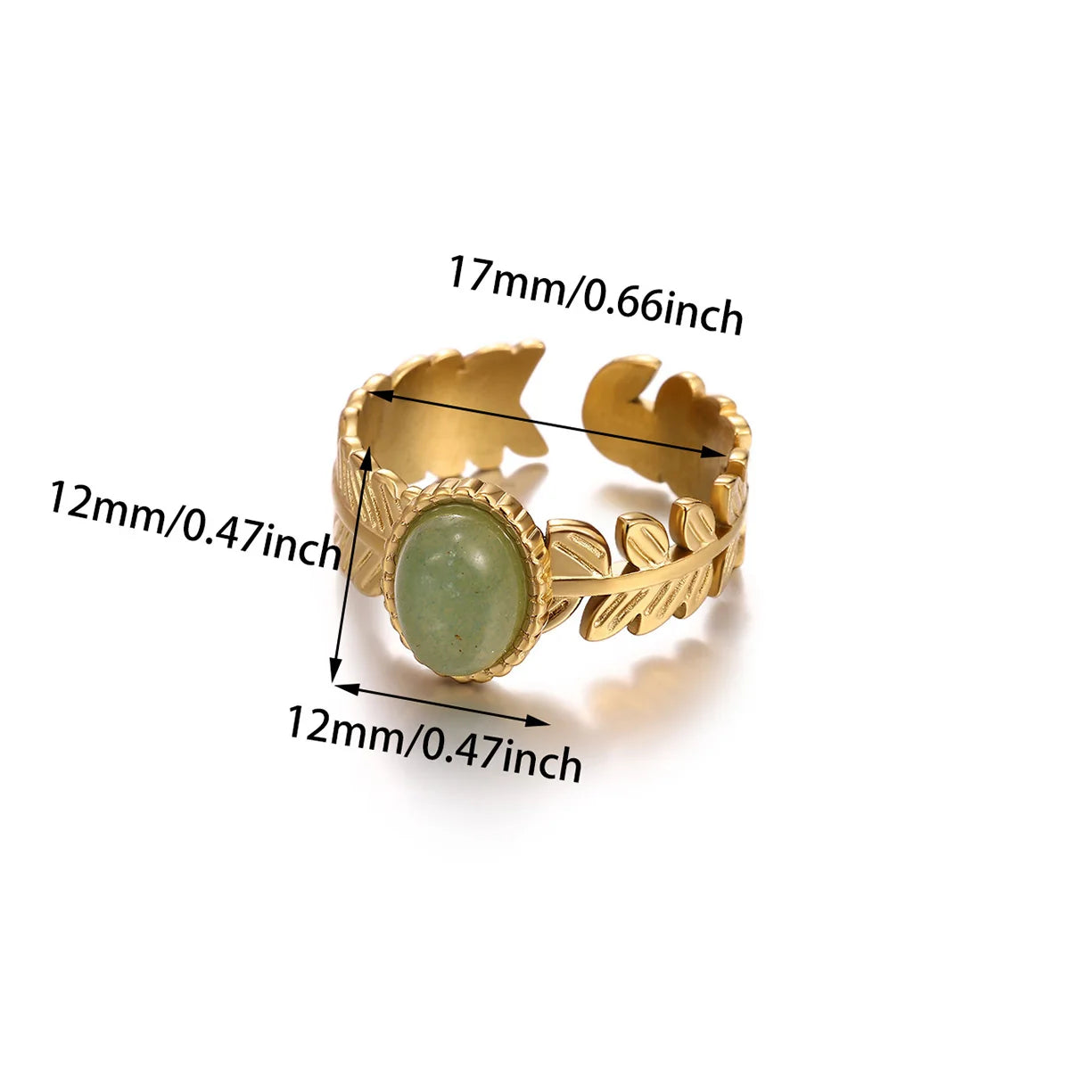 Vintage Grüne Stein Offene Edelstahlringe Für Frauen Mode Goldfarbe Blume Zirkon Ring Schmuck Ästhetische Anillos Geschenk