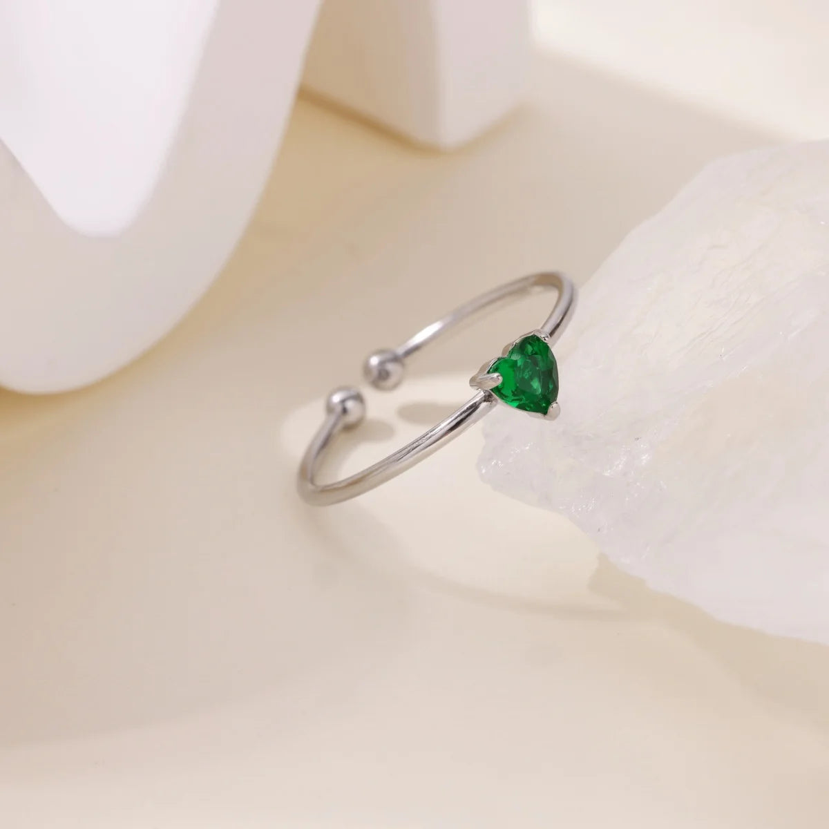 2025 Geburt Bunte Zirkonia Herz Öffnungsringe für Frauen Mode Zierliche Edelstahl Prinzessin Ring Schmuck Hochzeit Geschenk