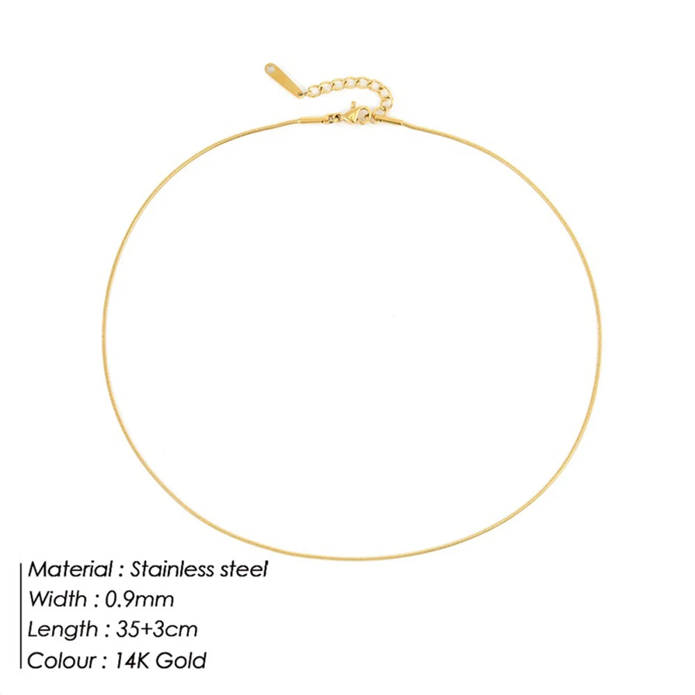 SUNIBI 316L Edelstahl Halskette für Damen Goldfarbene Statement Choker Halsketten Verblassen nicht Schmuck Großhandel