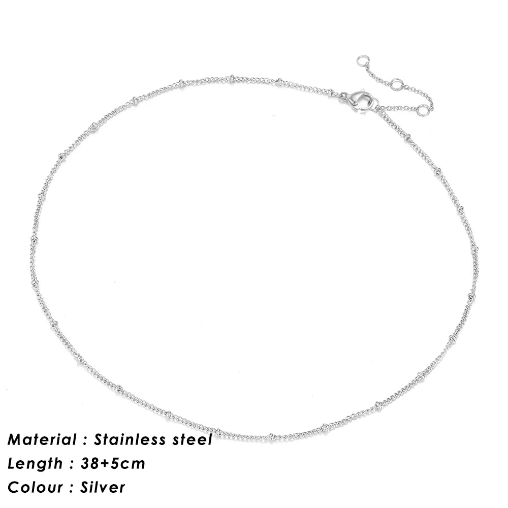 SUNIBI 316L Edelstahl Halskette für Damen Goldfarbene Statement Choker Halsketten Verblassen nicht Schmuck Großhandel