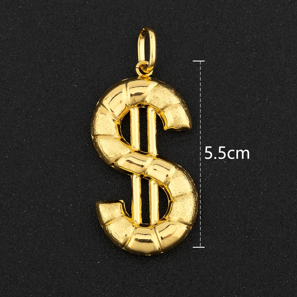 Gold Color Hip Hop Personality Pendant African Map Mermaid Dollar Euro Shape Pendant Party Jewelry Birthday Gifts
