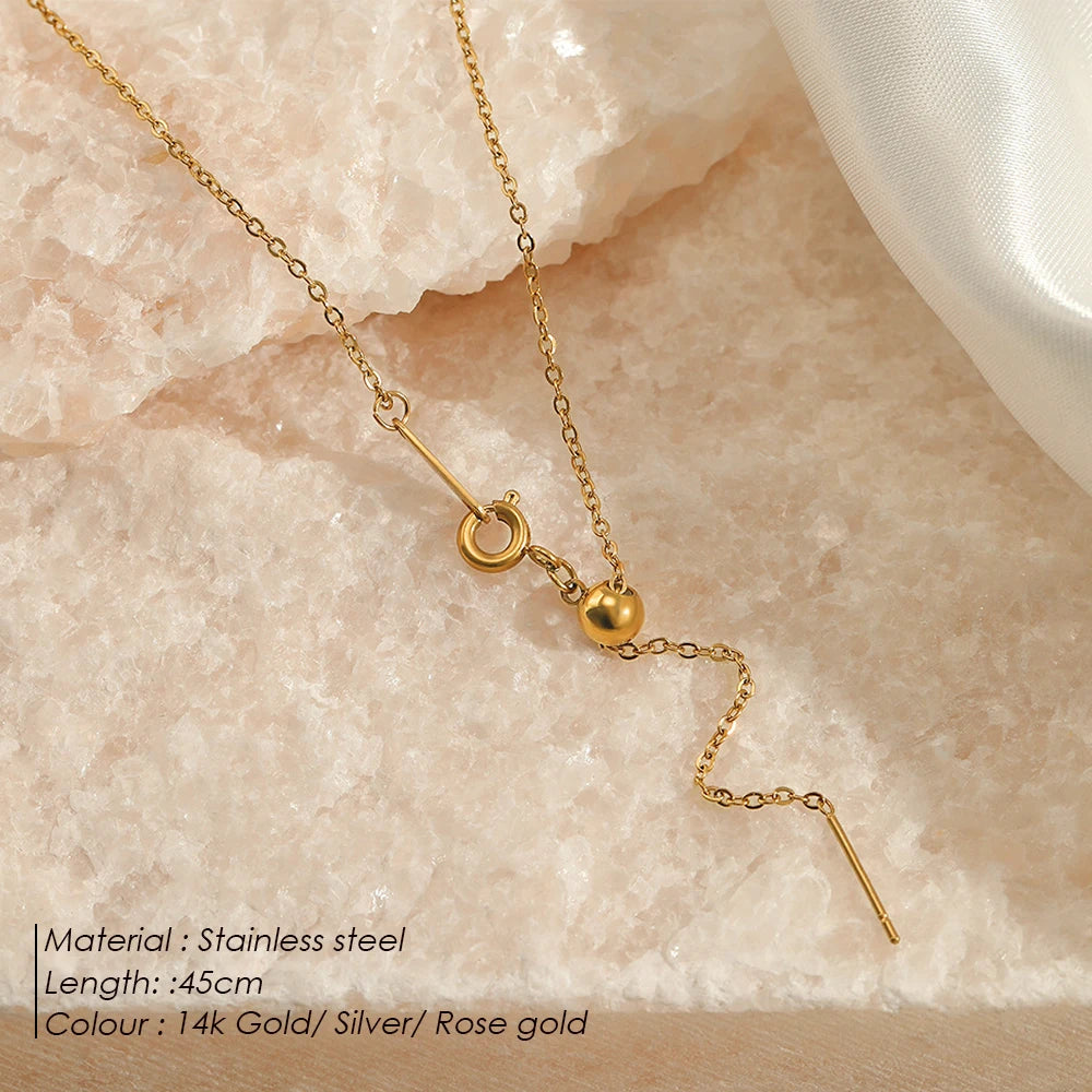 eManco Adjusta Long Layered Pendant Necklace  Stainless Steel Necklace Chocker Necklaces for Women Fashion Jewelry YX26925
