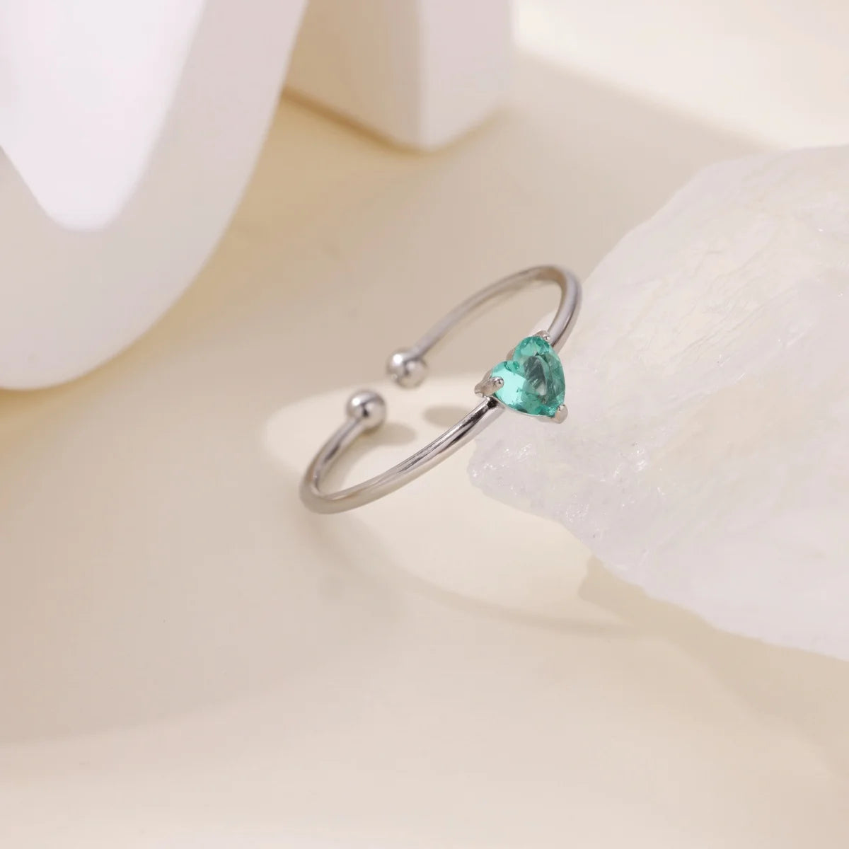 2025 Geburt Bunte Zirkonia Herz Öffnungsringe für Frauen Mode Zierliche Edelstahl Prinzessin Ring Schmuck Hochzeit Geschenk