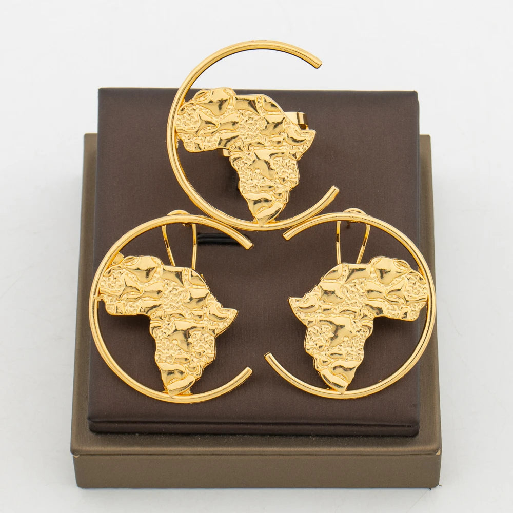 Brasilianische runde Ohrringe mit Ring-Set für Damen, 18 Karat vergoldet, Clip-Ohrringe und Fingerring-Set für Hochzeiten, tägliche Kleidung, Geschenke