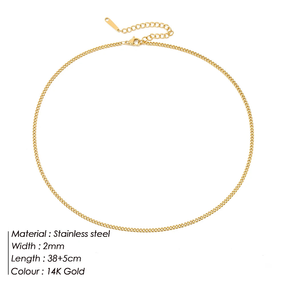 SUNIBI 316L Edelstahl Halskette für Damen Goldfarbene Statement Choker Halsketten Verblassen nicht Schmuck Großhandel