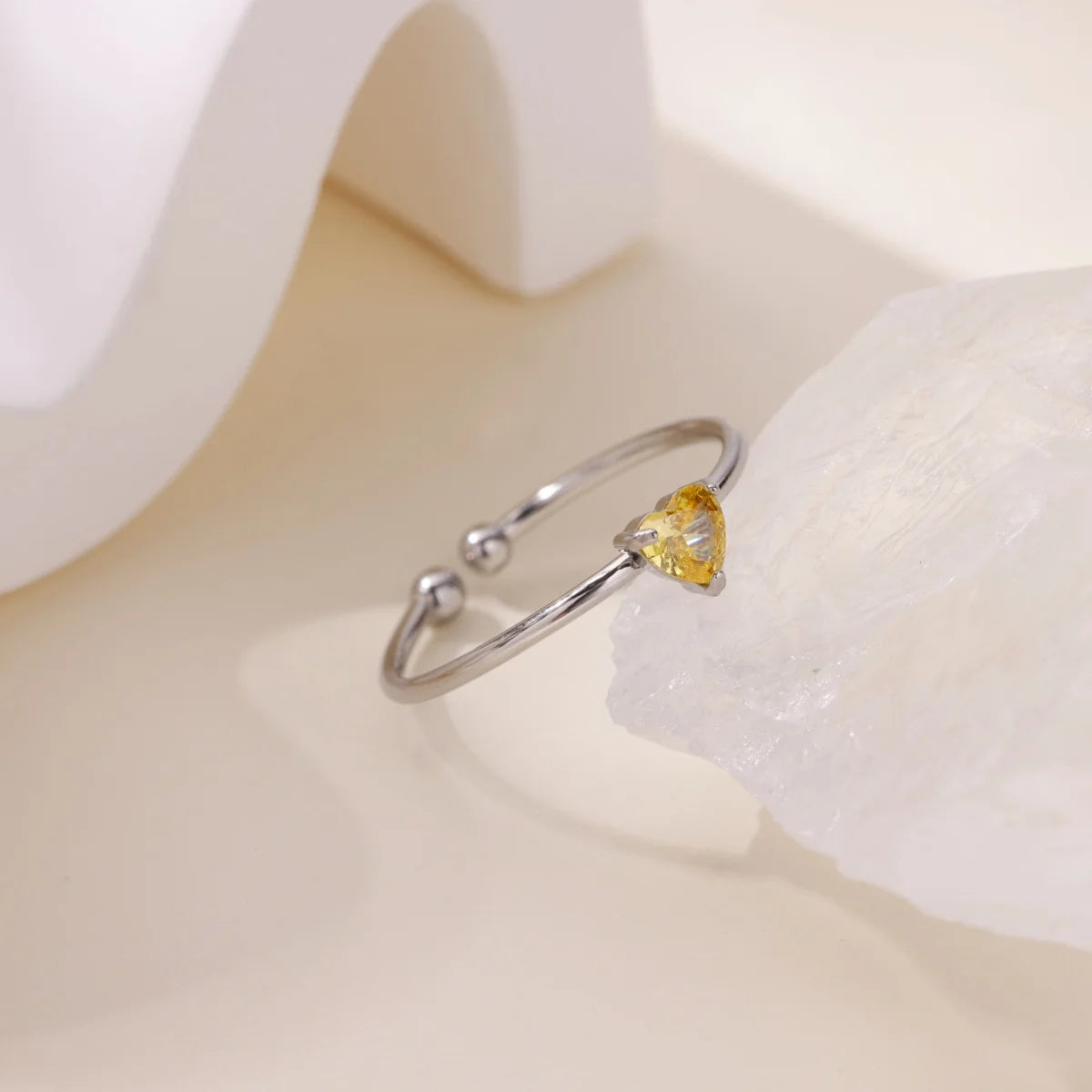 2025 Geburt Bunte Zirkonia Herz Öffnungsringe für Frauen Mode Zierliche Edelstahl Prinzessin Ring Schmuck Hochzeit Geschenk