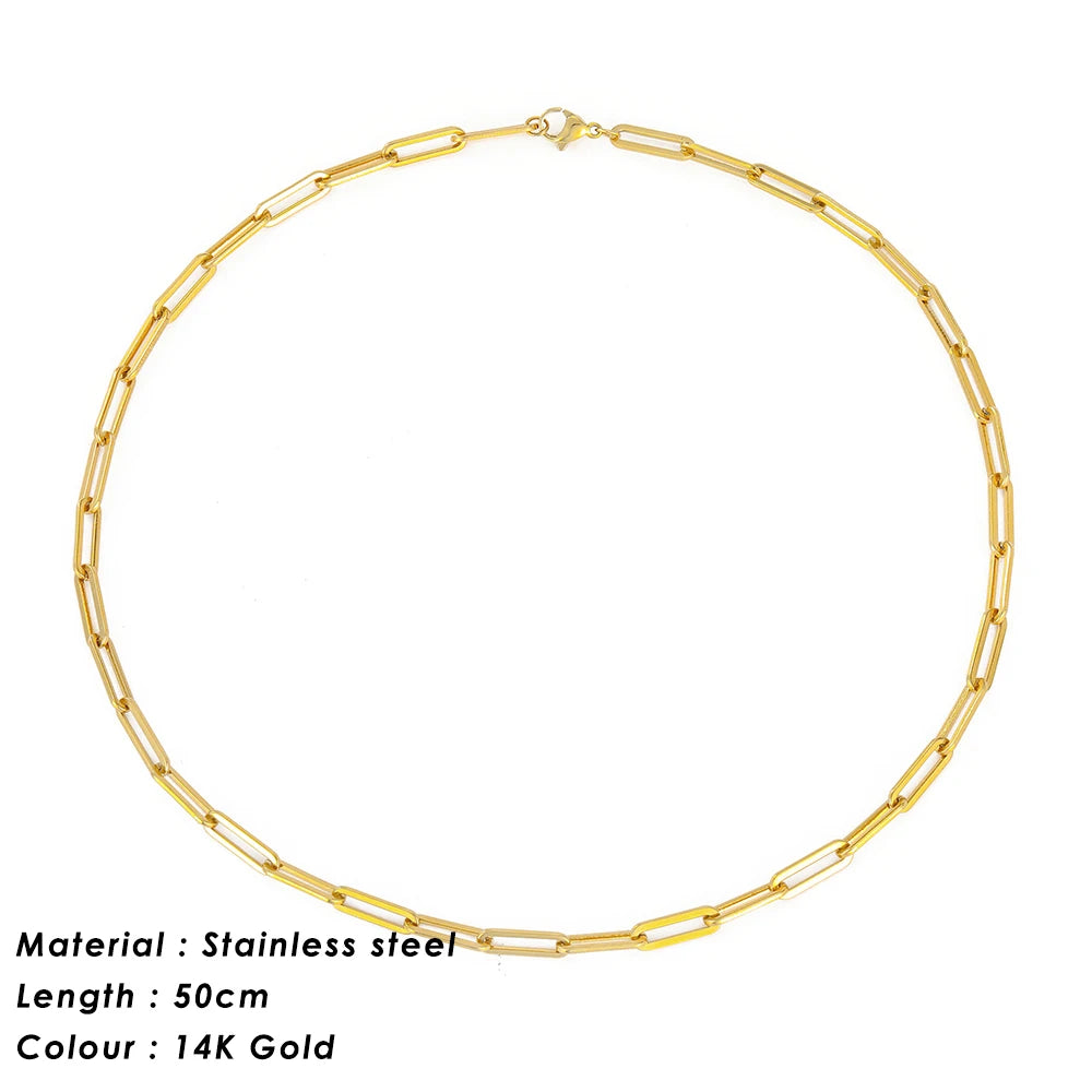SUNIBI 316L Edelstahl Halskette für Damen Goldfarbene Statement Choker Halsketten Verblassen nicht Schmuck Großhandel