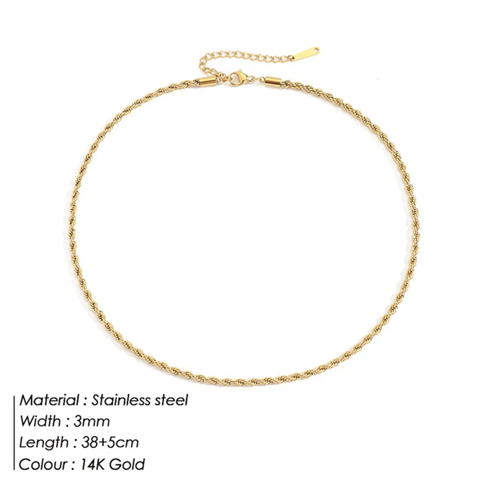 SUNIBI 316L Edelstahl Halskette für Damen Goldfarbene Statement Choker Halsketten Verblassen nicht Schmuck Großhandel