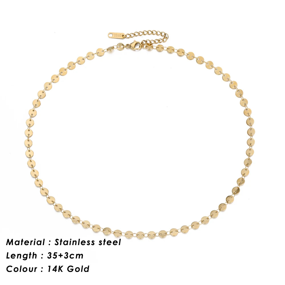 SUNIBI 316L Edelstahl Halskette für Damen Goldfarbene Statement Choker Halsketten Verblassen nicht Schmuck Großhandel