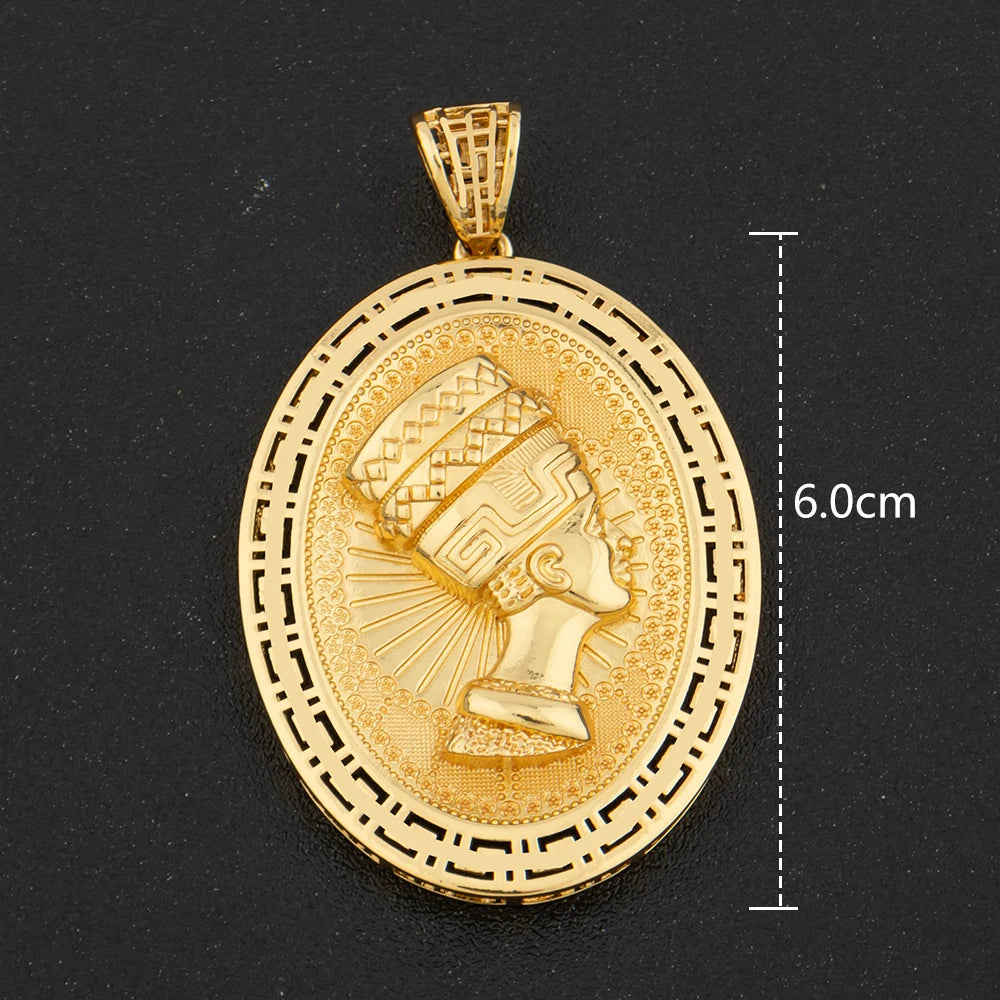 Gold Color Hip Hop Personality Pendant African Map Mermaid Dollar Euro Shape Pendant Party Jewelry Birthday Gifts