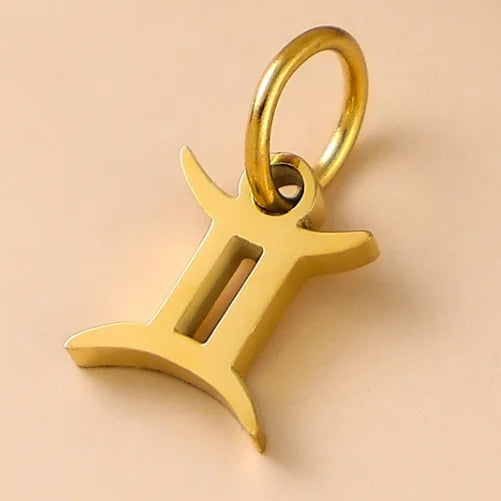 10PCS Stainless Steel Star Zodiac Sign 12 Constellation Pendant Accessories for Necklace Women Man Jewelry Gifts Wholesale