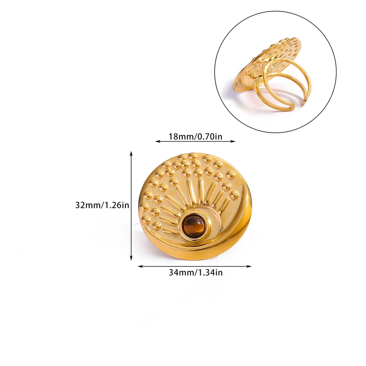 Vintage Grüne Stein Offene Edelstahlringe Für Frauen Mode Goldfarbe Blume Zirkon Ring Schmuck Ästhetische Anillos Geschenk