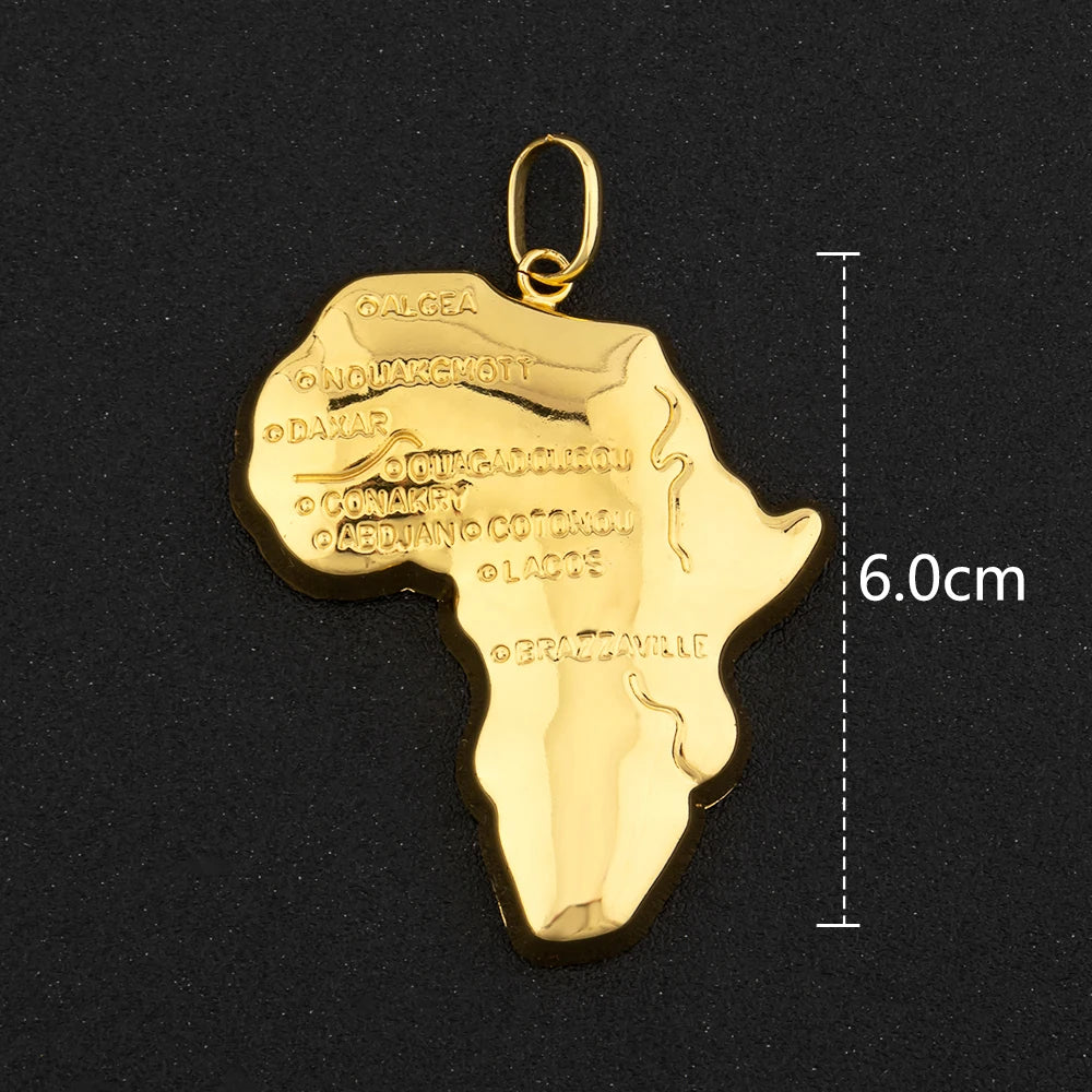 Gold Color Hip Hop Personality Pendant African Map Mermaid Dollar Euro Shape Pendant Party Jewelry Birthday Gifts