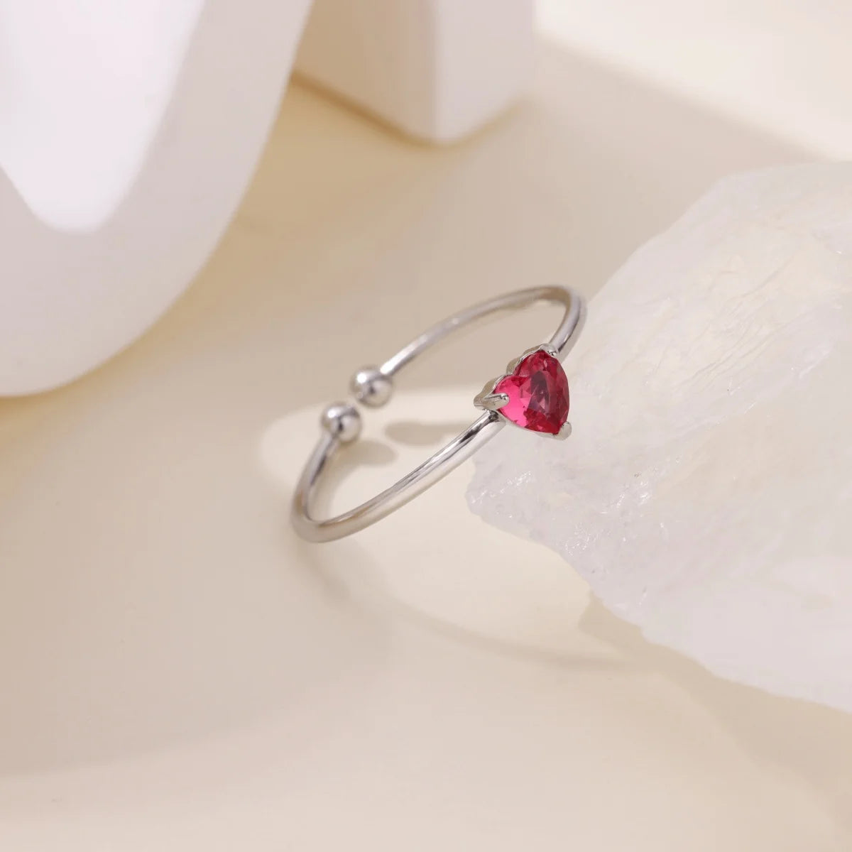 2025 Geburt Bunte Zirkonia Herz Öffnungsringe für Frauen Mode Zierliche Edelstahl Prinzessin Ring Schmuck Hochzeit Geschenk