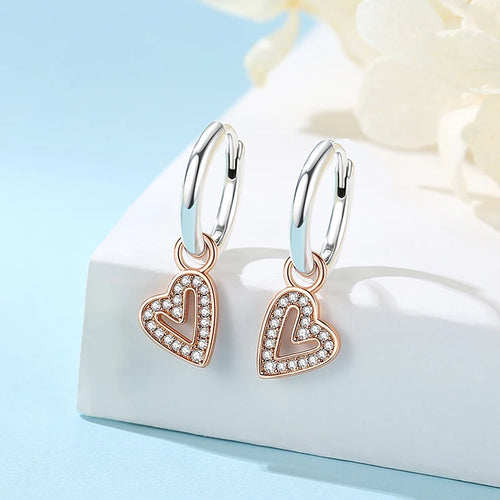 Original 925 Sterling Silber Ohrringe 2026 Ohrstecker Creolen Kristall Ohrringe für Frauen Roségold Krone Herz Unendlichkeit Biene Ohrschmuck