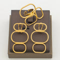 Luxus Böhmen Ohrringe Schmuckset für Hochzeiten Elegante Clip-Ohrringe Fingerring 2-teiliges Set für Verlobungen Afrikanische Ohrringe Ring
