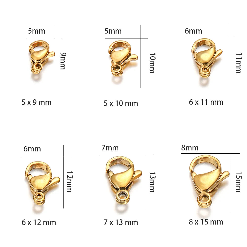 10 Stück/Los Edelstahl Hummerverschluss Haken Armband Halskette Kette Verbinder für DIY Schmuckherstellung Zubehör