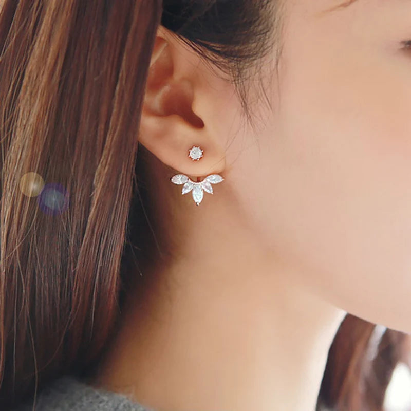 Pendientes pequeños coreanos con forma de margarita dulce para mujer, con circonitas, diseño de flores, pendientes de moda para niñas, regalo de joyería para fiesta