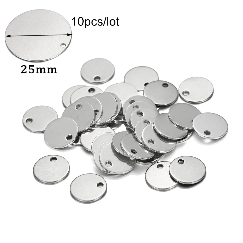 10-50 Piezas de Acero Inoxidable Dorado, Placas de Identificación Personalizadas, Óvalos en Forma de Corazón, Dijes, Colgantes para Suministros de Fabricación de Joyería DIY