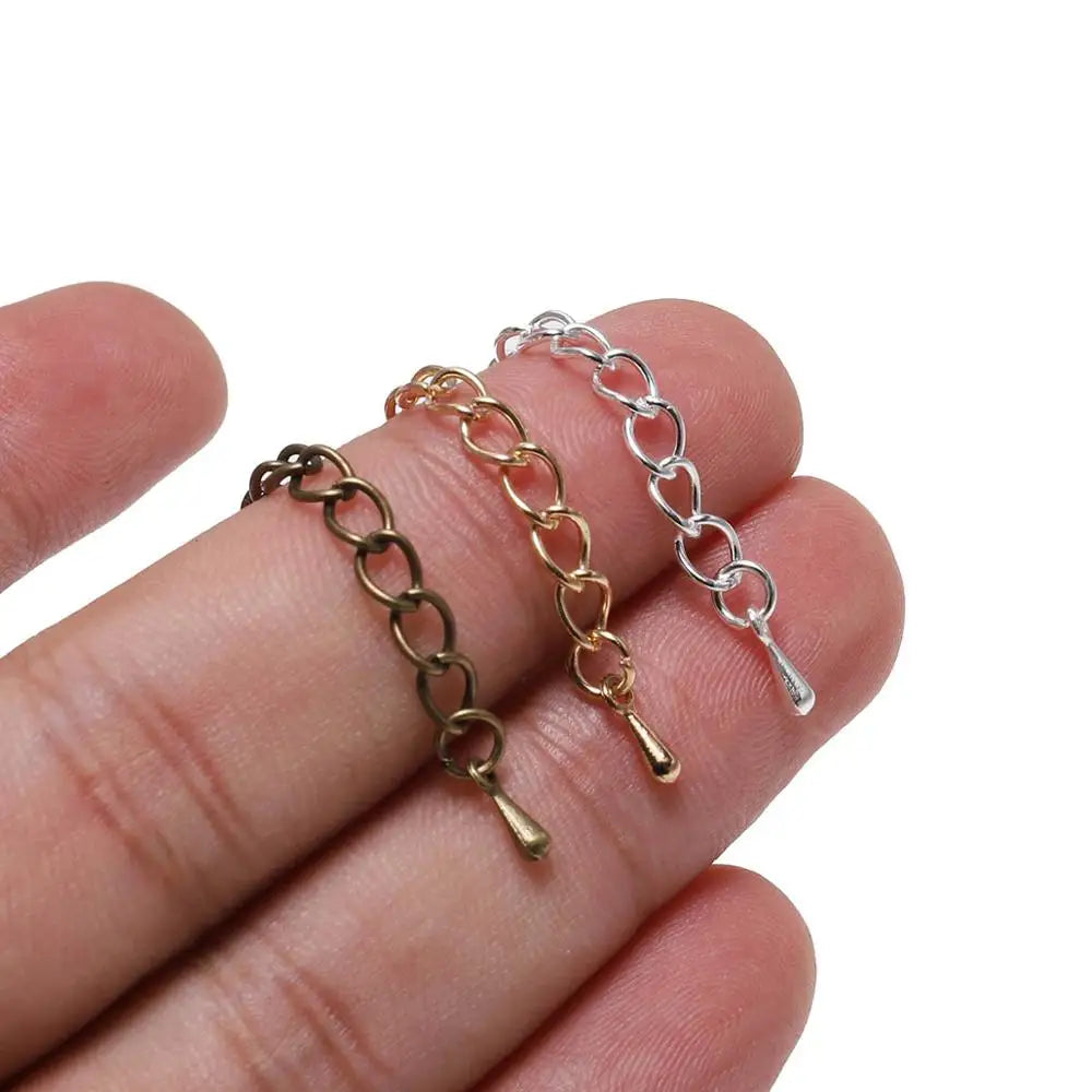 20 Stück/Los 50-70 mm verlängerte Verlängerungs-Endkette Verbinder Wassertropfen-Endperlen für die Schmuckherstellung von Armbändern und Halsketten