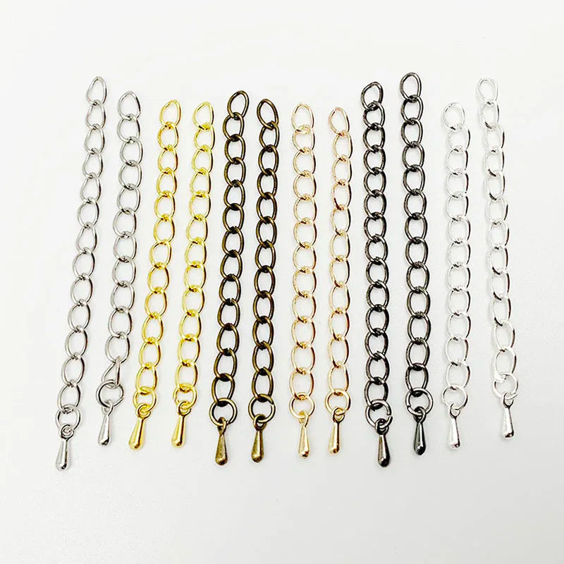 20 Stück/Los 50-70 mm verlängerte Verlängerungs-Endkette Verbinder Wassertropfen-Endperlen für die Schmuckherstellung von Armbändern und Halsketten