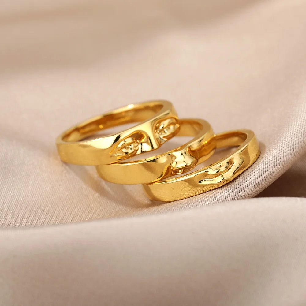 Augenringe für Damen Herren Edelstahl Goldfarben Vintage Gesichtsring Sets Luxus y2k Ästhetik Schmuck 2025 кольца anillos