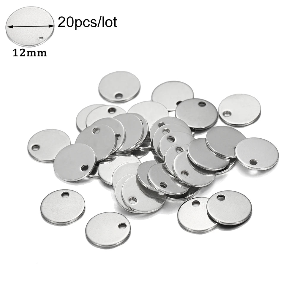 10-50 Piezas de Acero Inoxidable Dorado, Placas de Identificación Personalizadas, Óvalos en Forma de Corazón, Dijes, Colgantes para Suministros de Fabricación de Joyería DIY