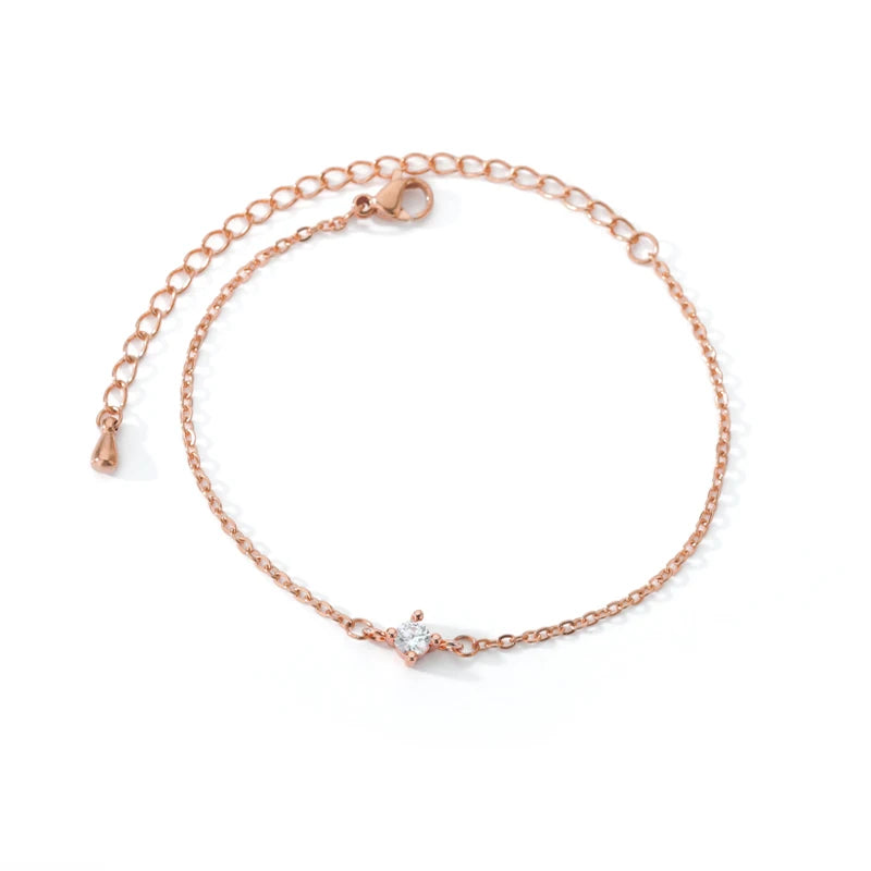 Einzelne Zirkon-Kreis-Perlenarmbänder für Frauen Edelstahlarmband Sommerschmuck Paar Freunde Accessoires Geschenk 2023