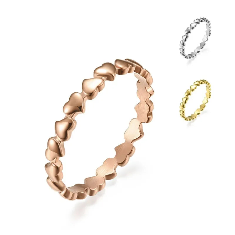 3mm Edelstahl Herz Ewigkeit Ring Ehering für Frauen Mädchen Größe 5-11