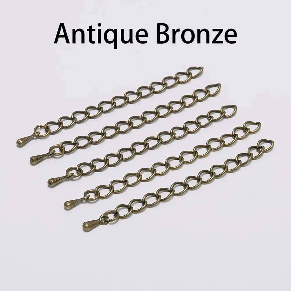 20 Stück/Los 50-70 mm verlängerte Verlängerungs-Endkette Verbinder Wassertropfen-Endperlen für die Schmuckherstellung von Armbändern und Halsketten