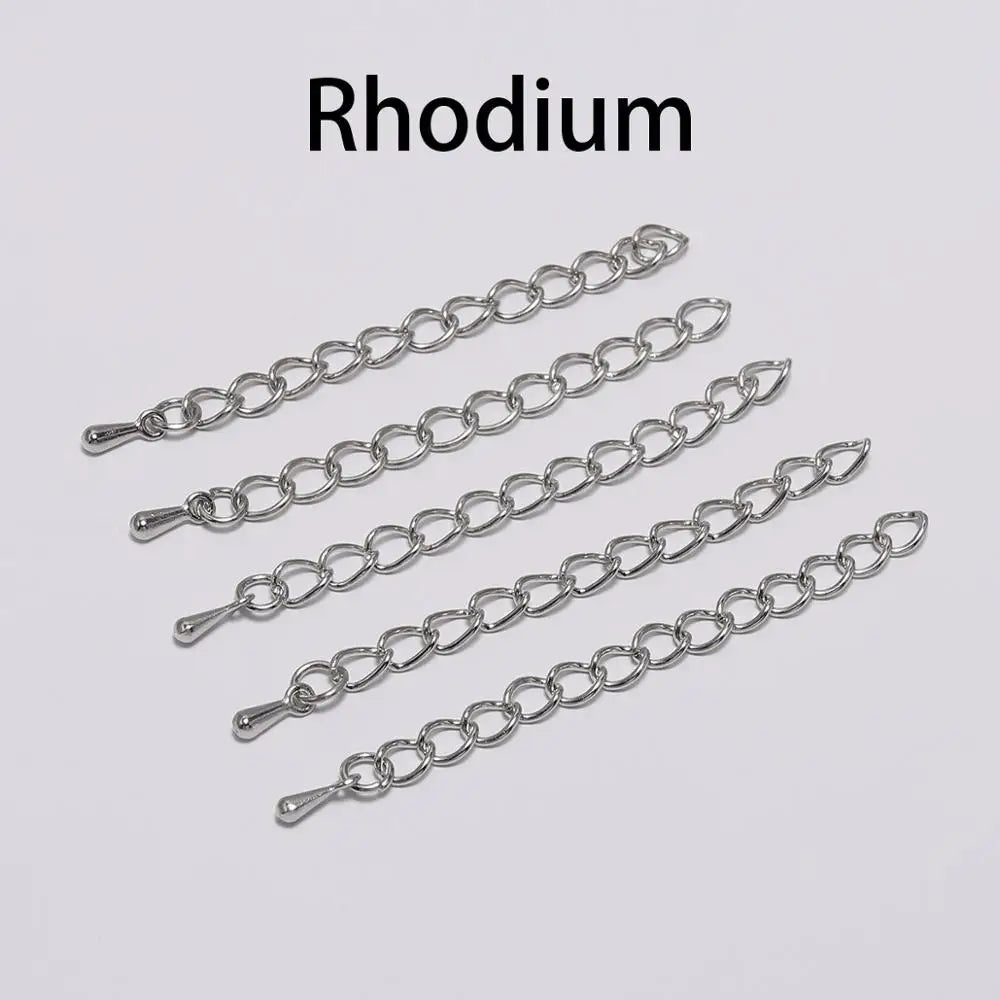 20 Stück/Los 50-70 mm verlängerte Verlängerungs-Endkette Verbinder Wassertropfen-Endperlen für die Schmuckherstellung von Armbändern und Halsketten