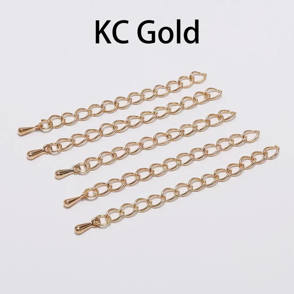 20 Stück/Los 50-70 mm verlängerte Verlängerungs-Endkette Verbinder Wassertropfen-Endperlen für die Schmuckherstellung von Armbändern und Halsketten