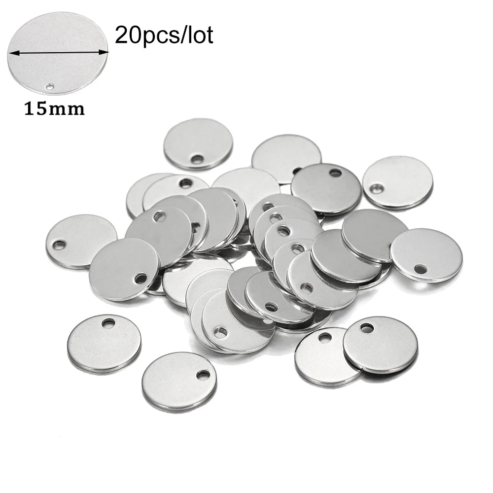 10-50 Piezas de Acero Inoxidable Dorado, Placas de Identificación Personalizadas, Óvalos en Forma de Corazón, Dijes, Colgantes para Suministros de Fabricación de Joyería DIY