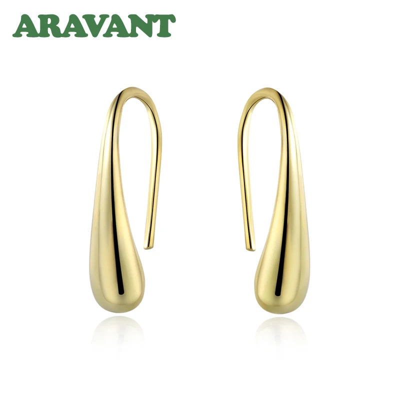 Aravant 925er Silber Ohrringe für Damen Wassertropfen Gold Ohrringe Mode Hochzeitsschmuck Geschenke