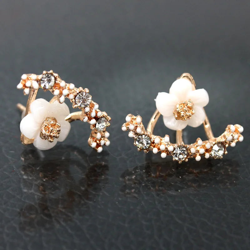 Pendientes pequeños coreanos con forma de margarita dulce para mujer, con circonitas, diseño de flores, pendientes de moda para niñas, regalo de joyería para fiesta
