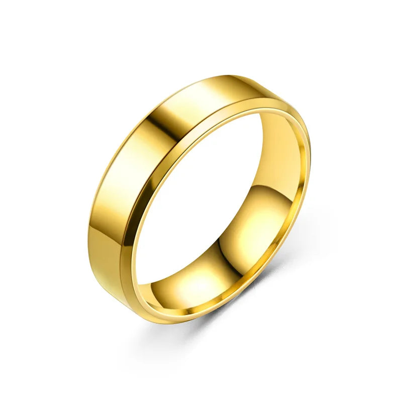 Edelstahl Schwarze Ringe für Frauen Eheringe Herren Schmuck Breite 6mm Benutzerdefinierte Gravur Name Logo