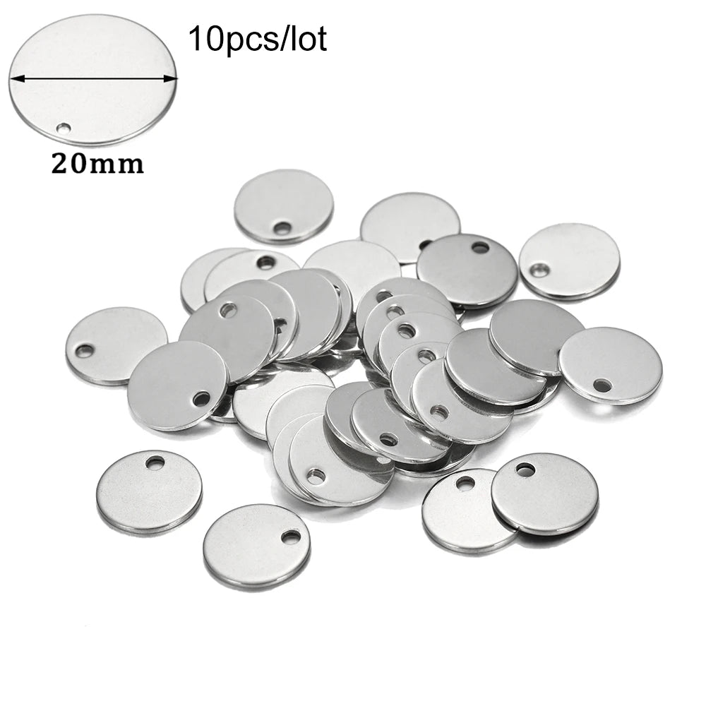 10-50 Piezas de Acero Inoxidable Dorado, Placas de Identificación Personalizadas, Óvalos en Forma de Corazón, Dijes, Colgantes para Suministros de Fabricación de Joyería DIY