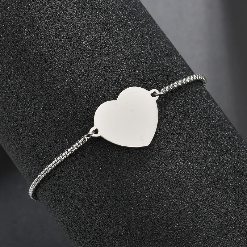 Nextvance Customized Engraving Nameplate Couple Bracelets on hand Stainless Steel Chain Bracelet For Women Lovers Jewelry Day