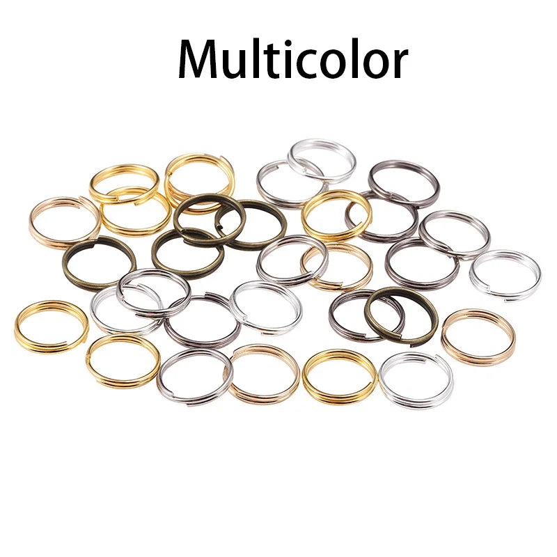 50-200 Stück/Los offene Biegeringe 4 6 8 10 12 mm Doppelösen Spaltringe Halsketten-Armband-Verbinder für DIY-Schmuckherstellung