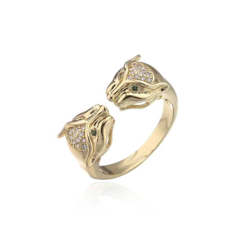 Modischer, vollständig mit Zirkonia besetzter Tierring, offener Persönlichkeitsring, Unisex-Ring, Party-Schmuckgeschenk, Dropshipping