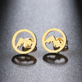 Edelstahl Ohrringe Kontur Berg Mode Ohrstecker Klassische Einfache Ohrringe Für Frauen 2022 Schmuck Hochzeit Party NEU